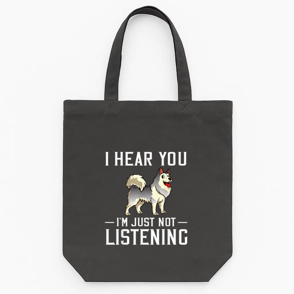 Alaskan Malamute Dog I Hear You Dog Tote Canvas Bag