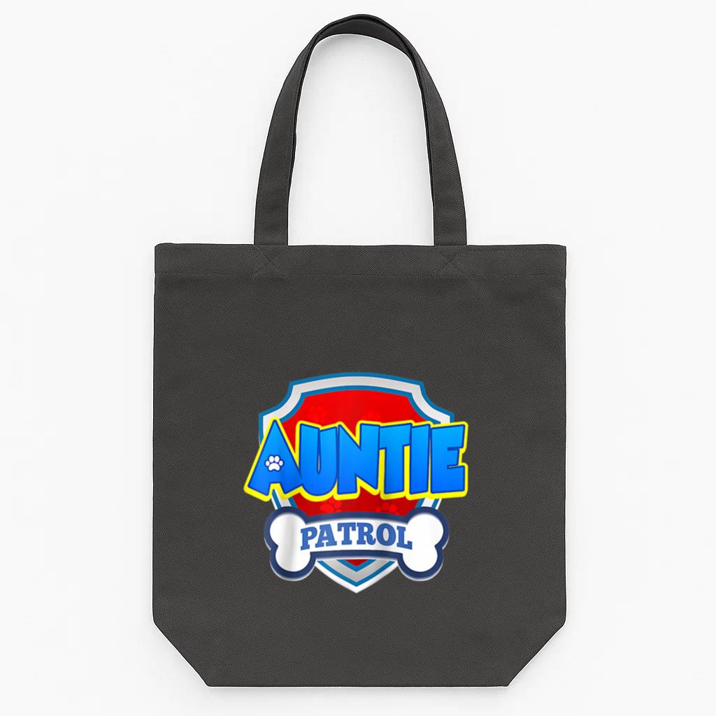 Auntie Patrol Dog Tote Canvas Bag