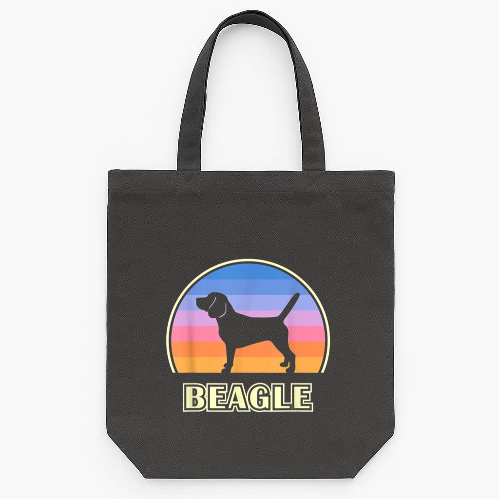 Beagle Vintage Sunset Dog Tote Canvas Bag
