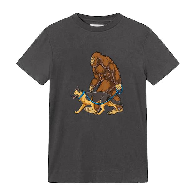 Bigfoot Dog Walk German Shepherd T-Shirt