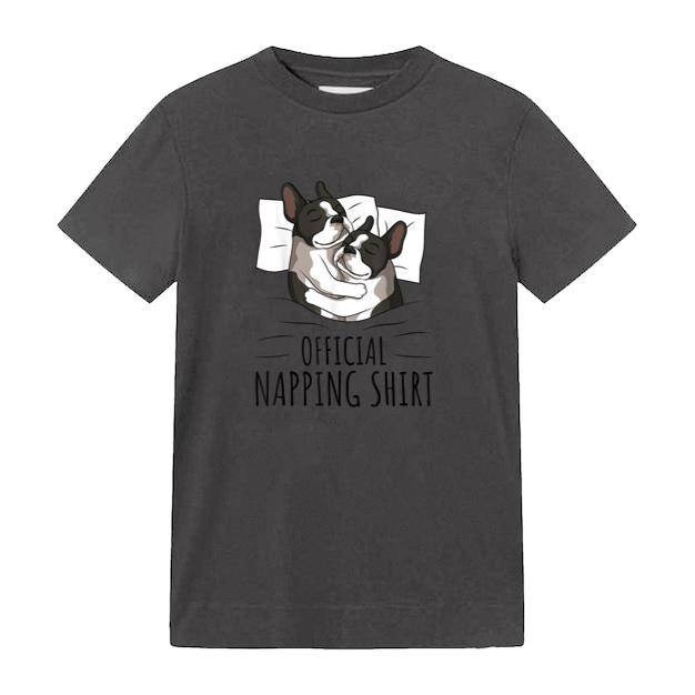 Boston Terrier Dog Official Napping T-Shirt