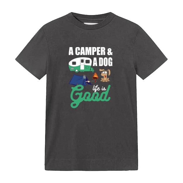 Camper And A Dog Life Is Good Camping T-Shirt