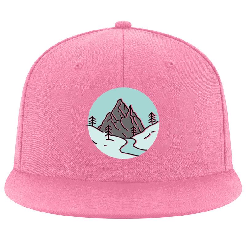 Color Stroke River In Snowy Mountain Cap