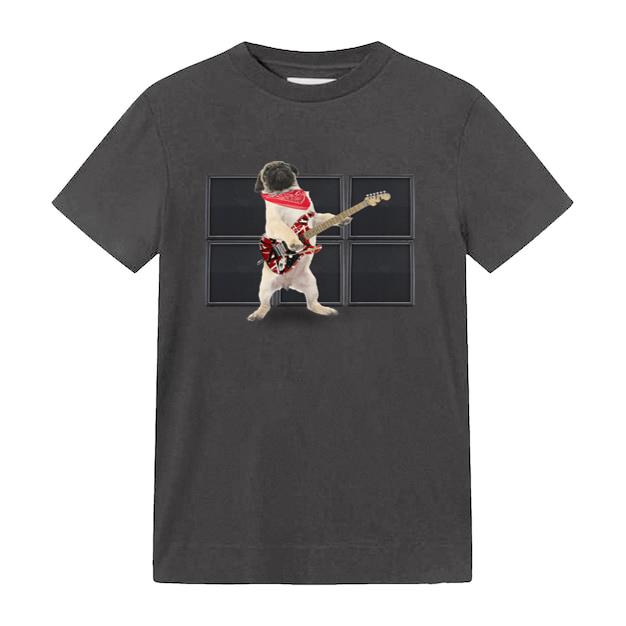 Cool Pug Rocker Dog With Guitar T-Shirt