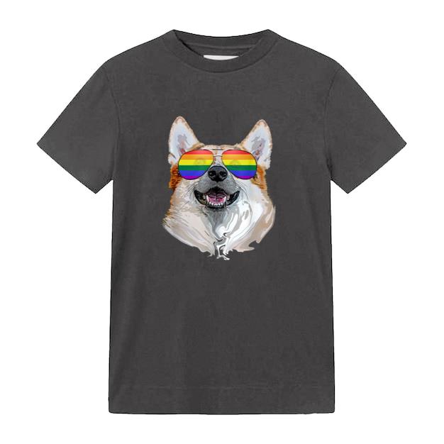 Corgi Dog Rainbow Sunglasses LGBT Pride T-Shirt