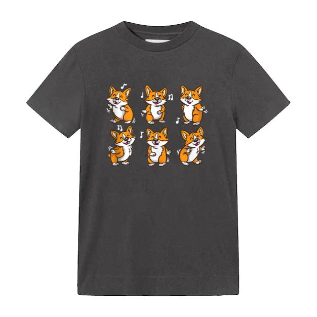 Cute Floss Dancing Corgi Puppies Dog T-Shirt