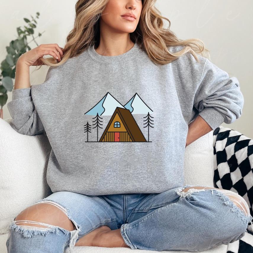 Triangular Cabin In The Mountains Color Stroke Sweatshirt