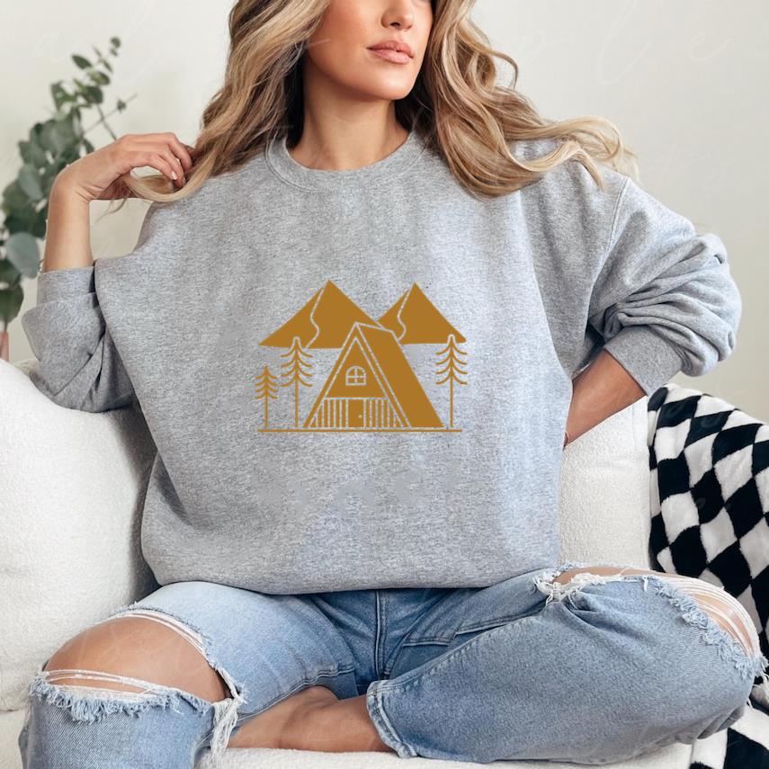 Triangular Cabin In The Mountains Cut Out Sweatshirt