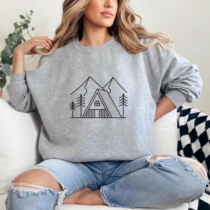 Triangular Cabin In The Mountains Stroke Sweatshirt