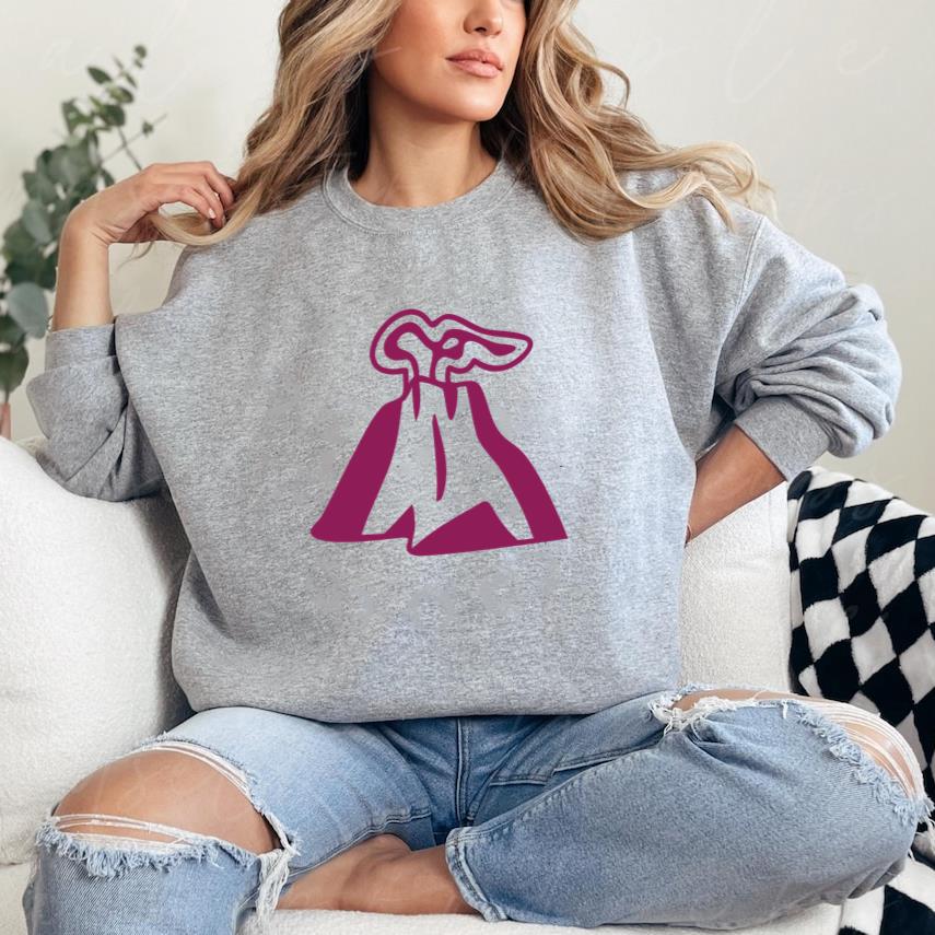 Volcano Mountain Detailed Silhouette Sweatshirt