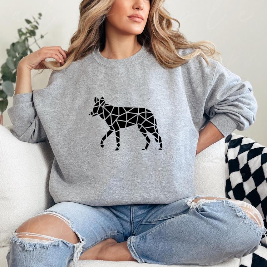 Walking Cut Out Polygonal Wolf Sweatshirt