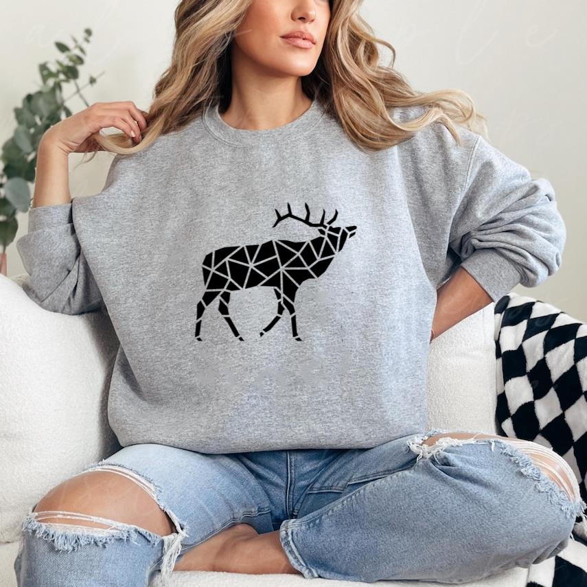 Walking Polygonal Cut Out Deer Sweatshirt