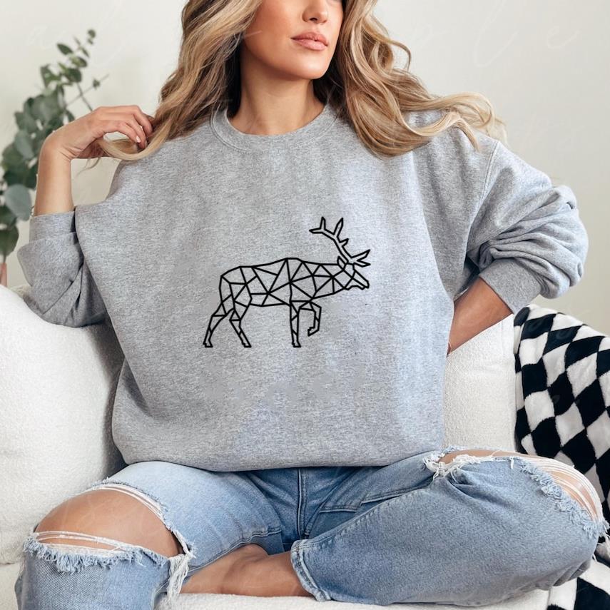 Walking Polygonal Stroke Deer Sweatshirt